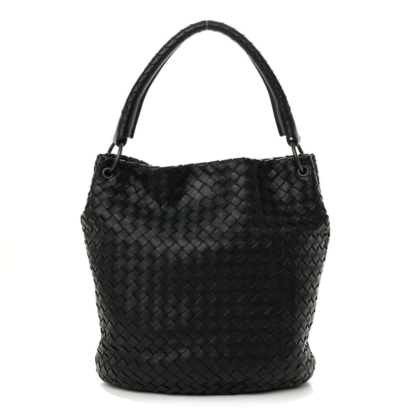 Nappa Intrecciato Bucket Bag Black