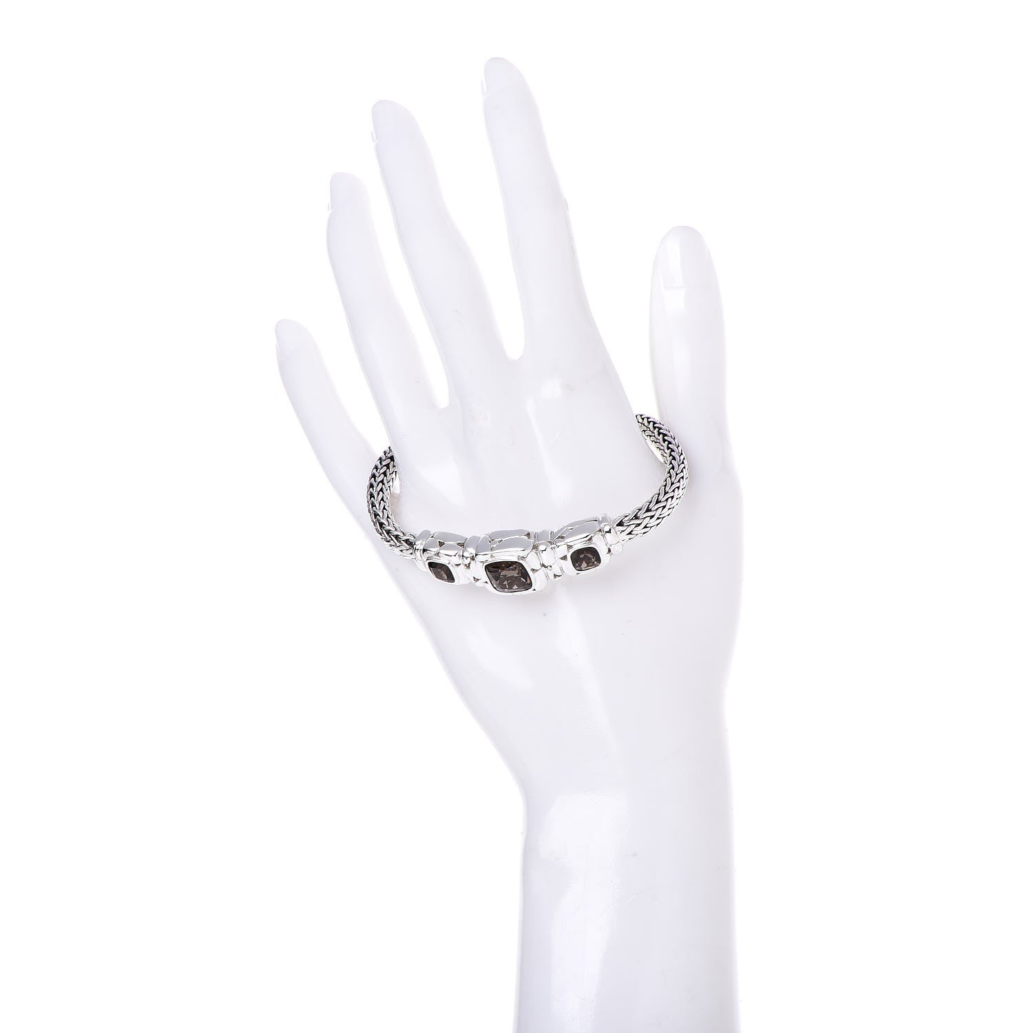 John Hardy Sterling Silver Smoky Quartz Batu Kali Bracelet 2 of 5