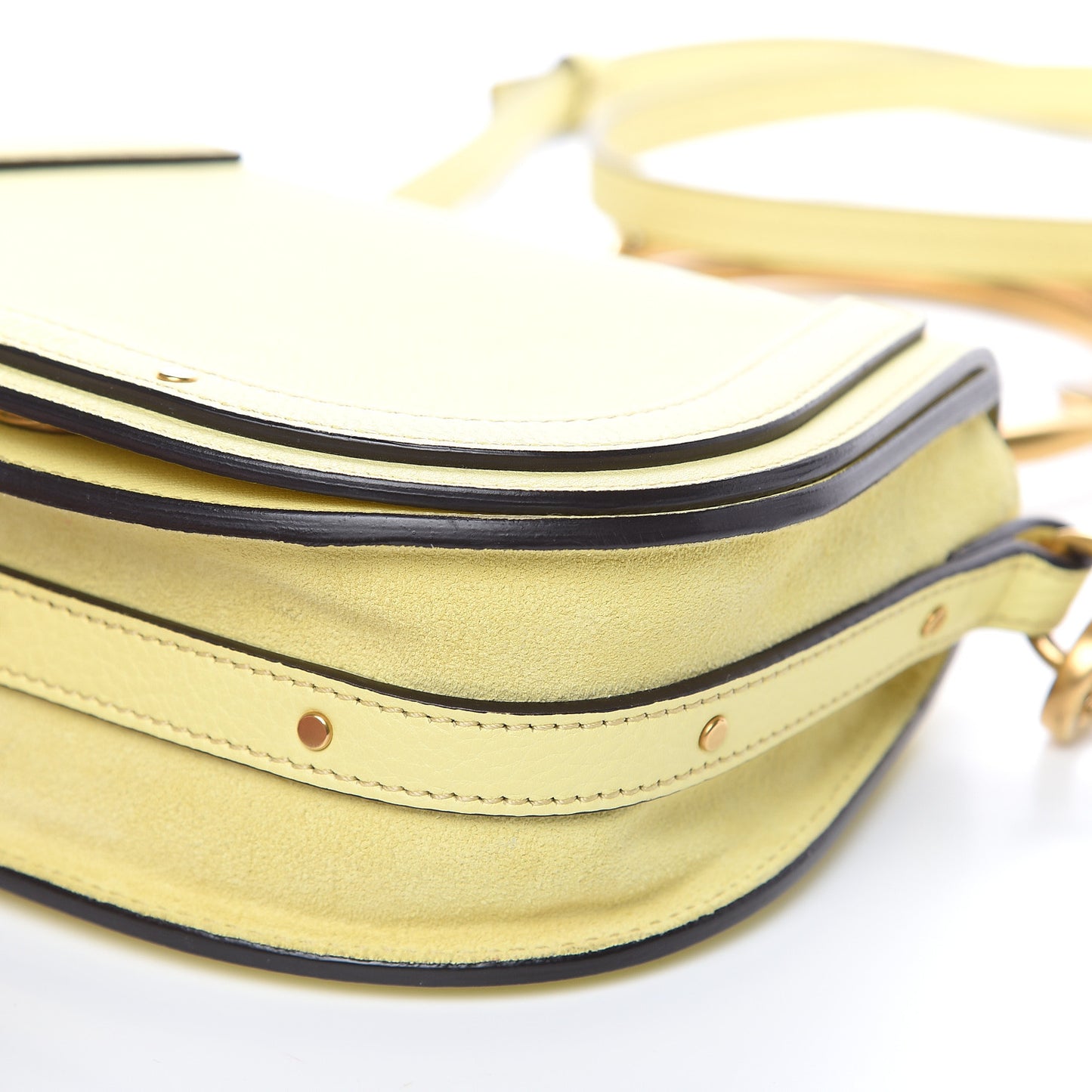Calfskin Suede Small Nile Bracelet Bag Lemonade