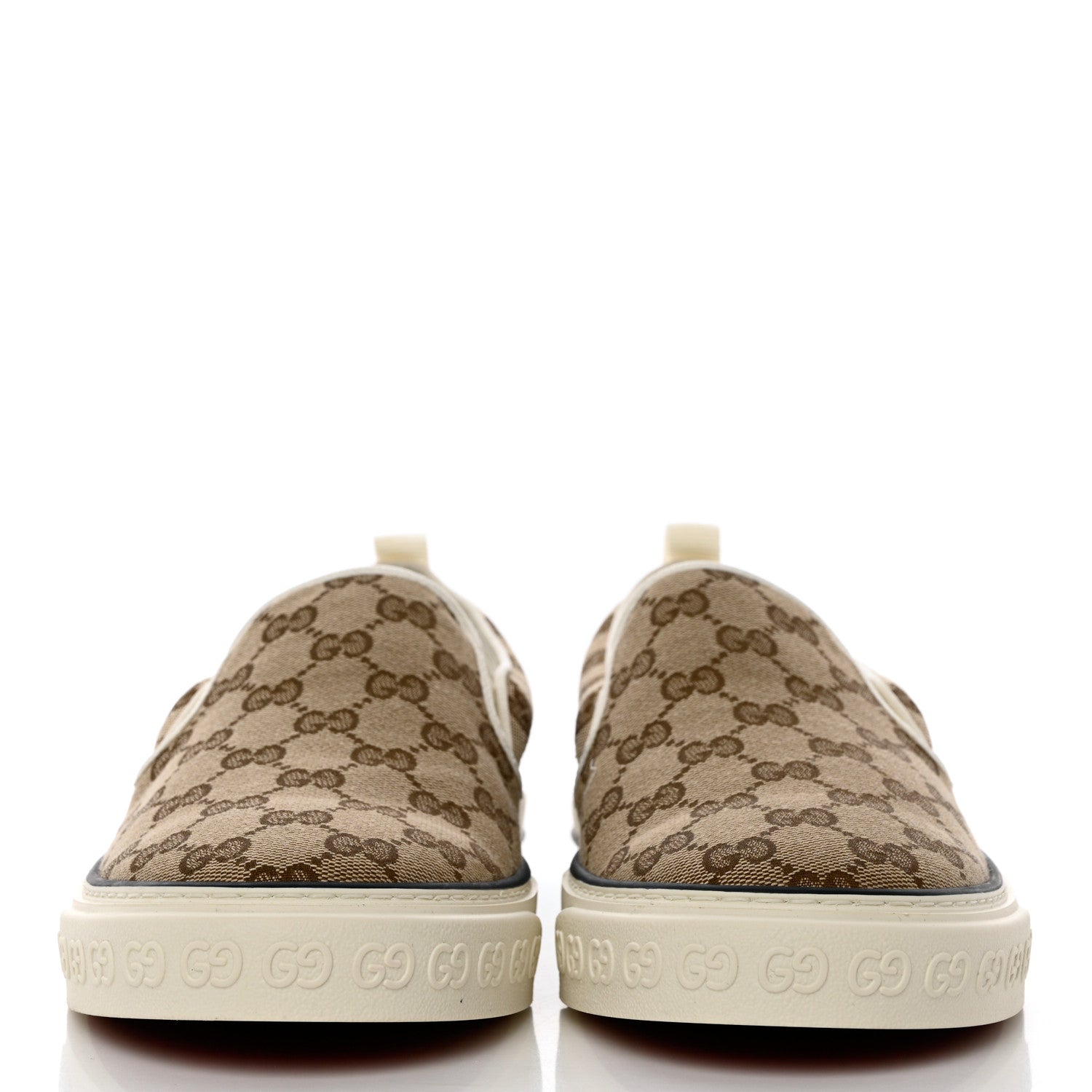 Gucci GG Monogram Mens 1977 Tennis Slip On Sneakers 9.5 Beige Ebony Mystic White 2 of 8