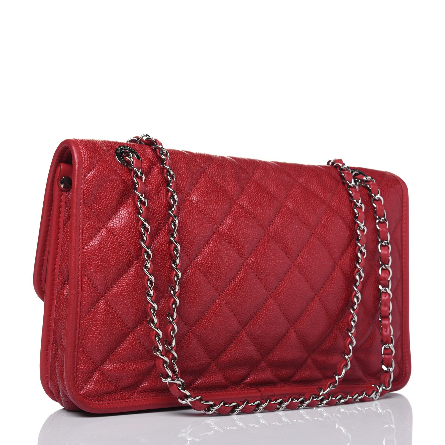 Chanel Caviar Quilted Large French Riviera Flap Red 3 of 16