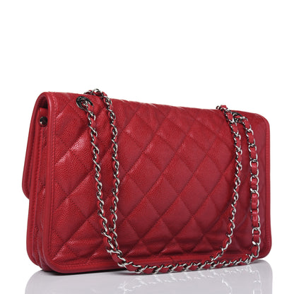Chanel Caviar Quilted Large French Riviera Flap Red 3 of 16