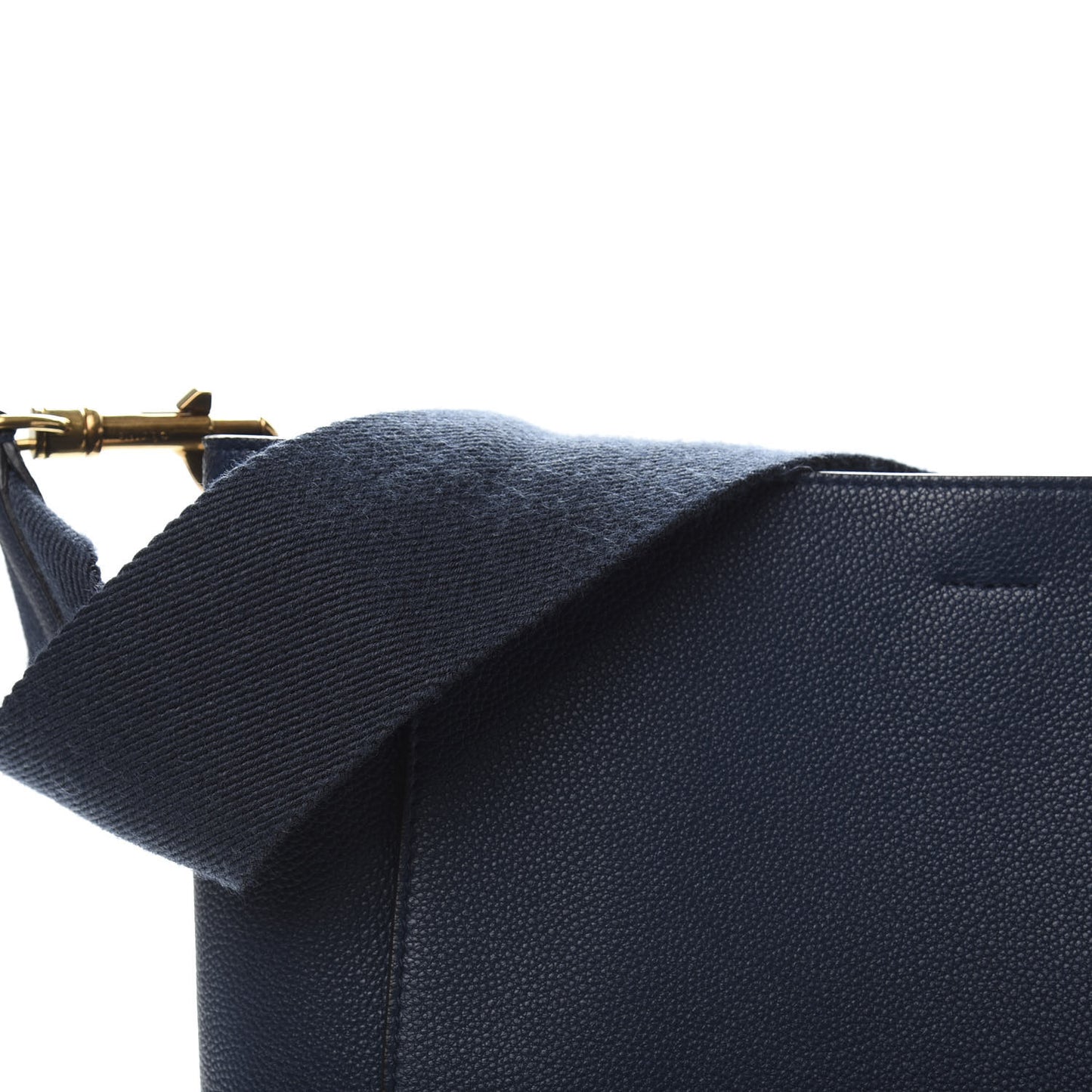 Soft Grained Calfskin Sangle Bucket Bag Navy Blue