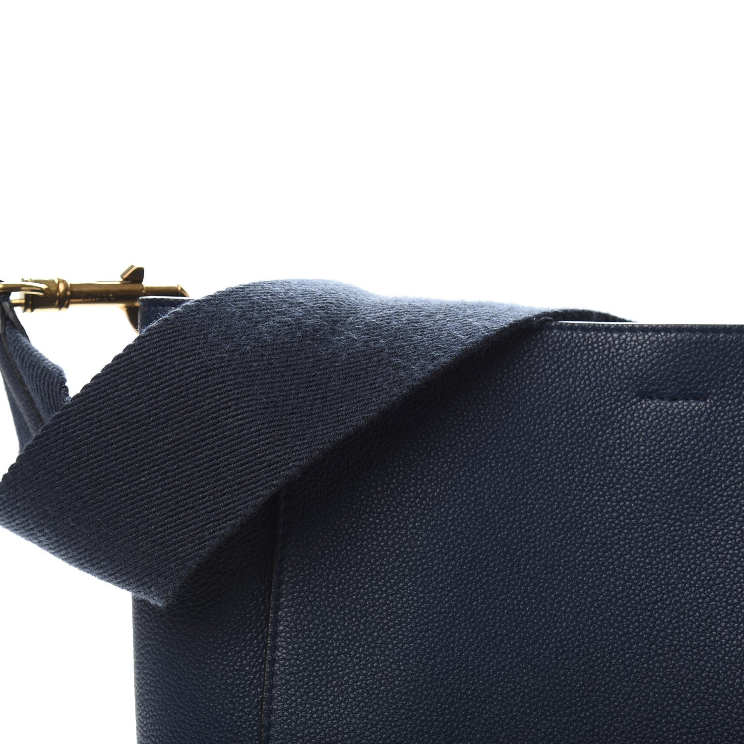 Celine Soft Grained Calfskin Sangle Bucket Bag Navy Blue 9 of 10