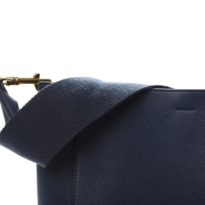 Celine Soft Grained Calfskin Sangle Bucket Bag Navy Blue 9 of 10