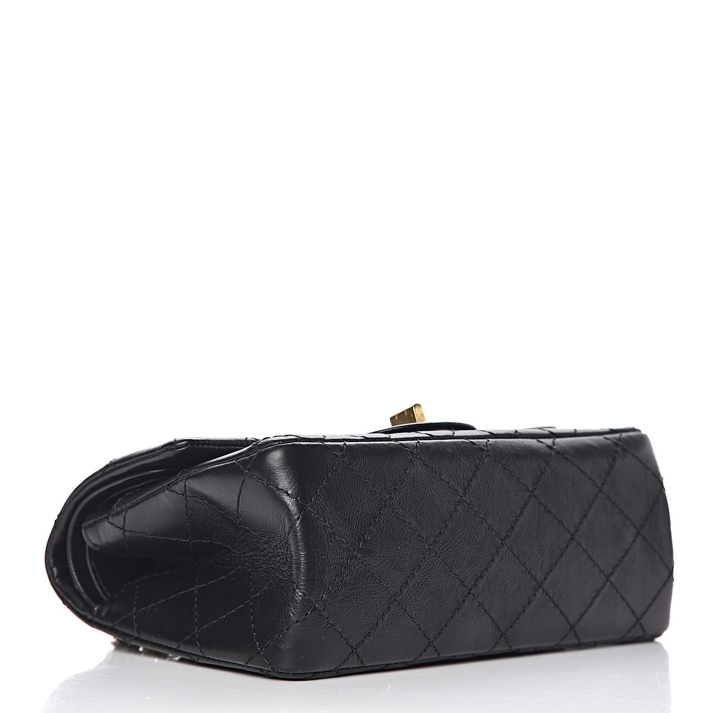 Aged Calfskin Quilted 2.55 Reissue 224 Flap Black