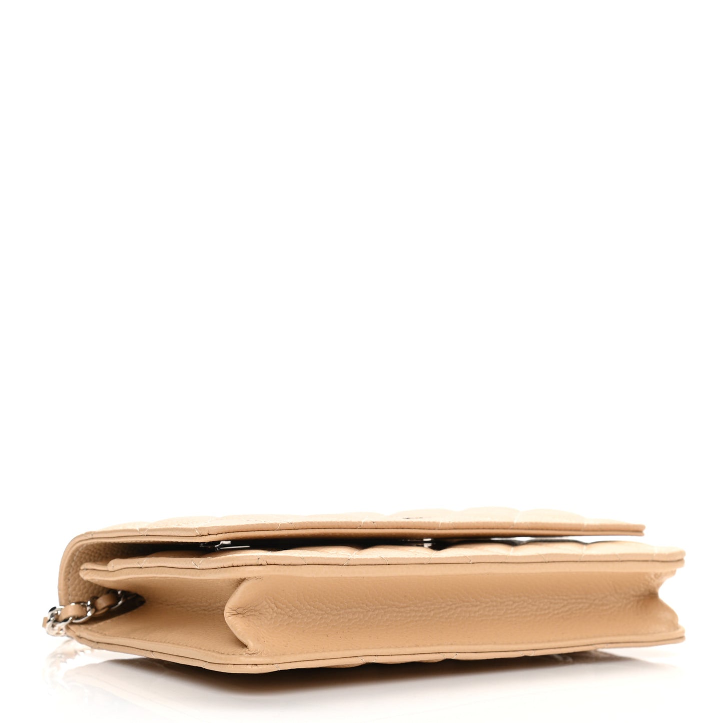 Caviar Quilted Wallet On Chain WOC Beige