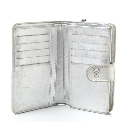 Chanel Metallic Lambskin Quilted Zipped Pocket Wallet Silver 5 of 21