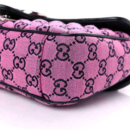 Gucci Monogram Multicolor Matelasse Diagonal Small GG Marmont Shoulder Bag Pink Blue 8 of 9