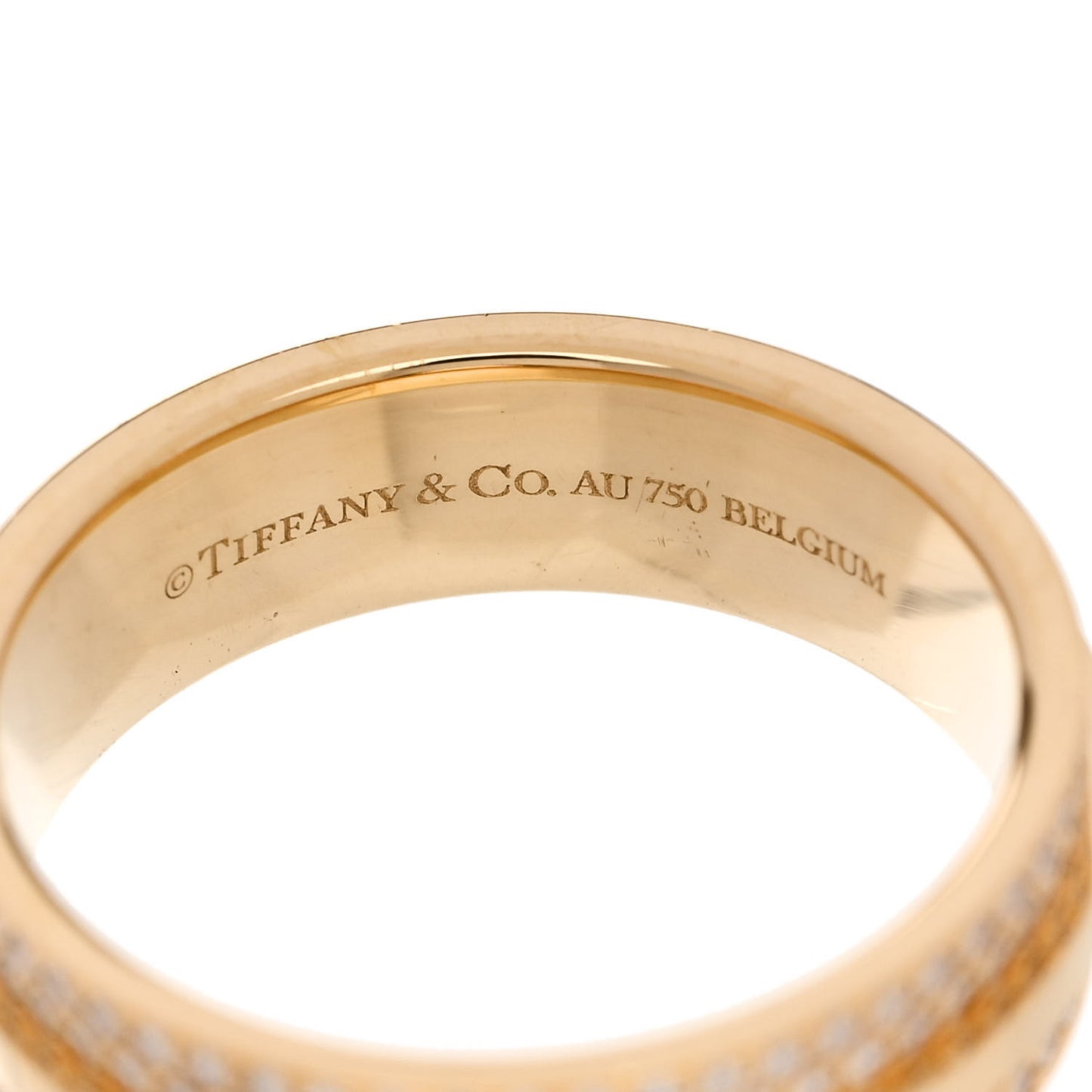 18K Yellow Gold Diamond Wide T Two Pave Ring 53 6.5