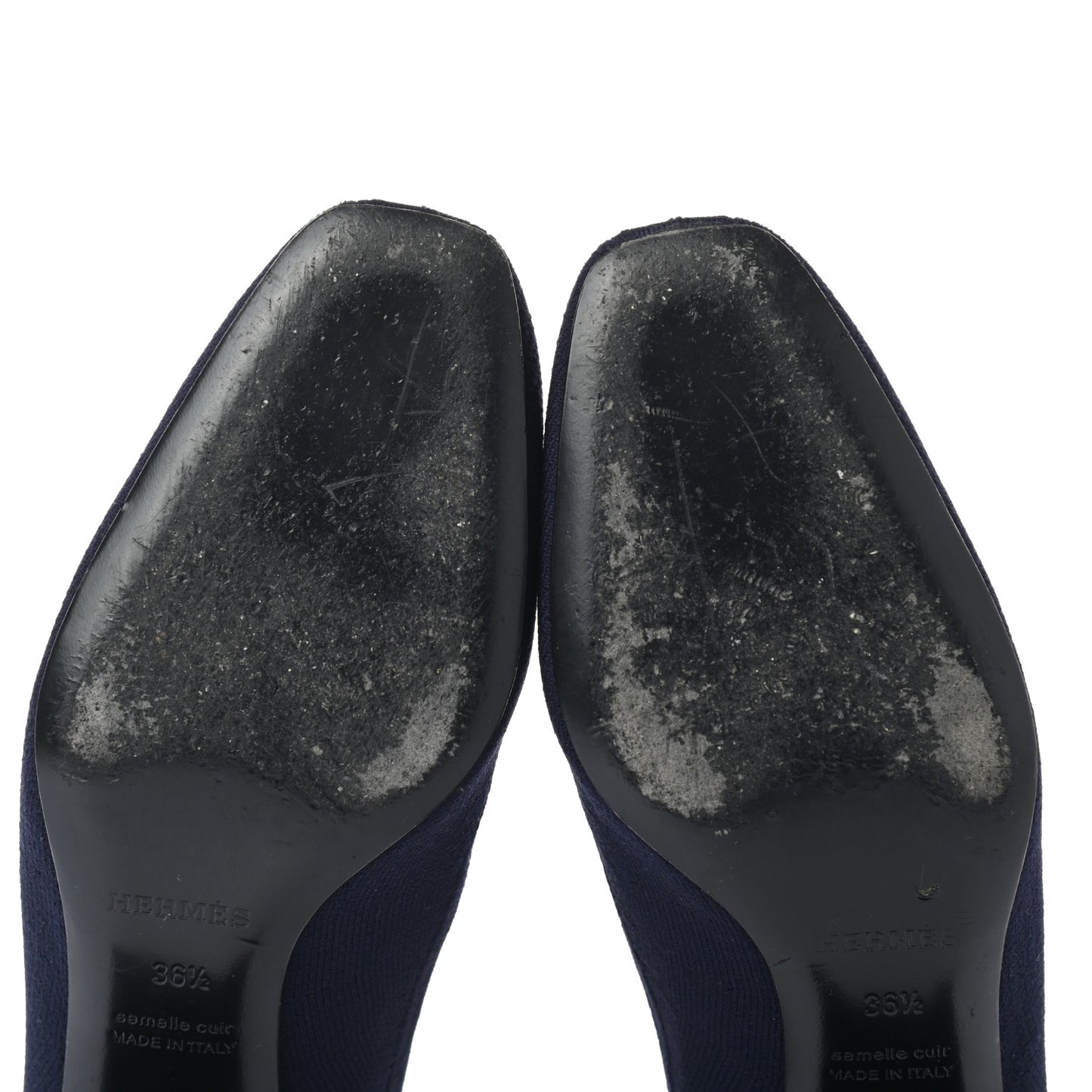 Knit Calfskin Volver Ankle Boots 36.5 Bleu Diplomatique