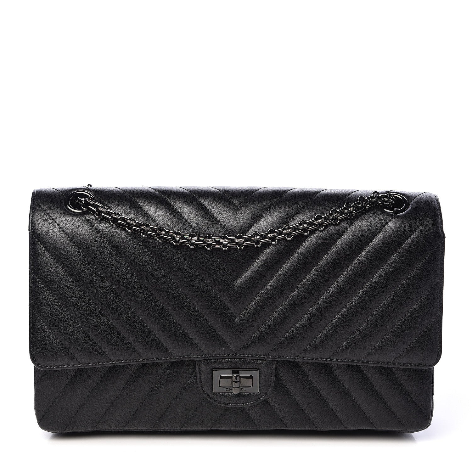Chanel Sheepskin Chevron Quilted 2.55 Reissue 226 Flap So Black 1 of 14