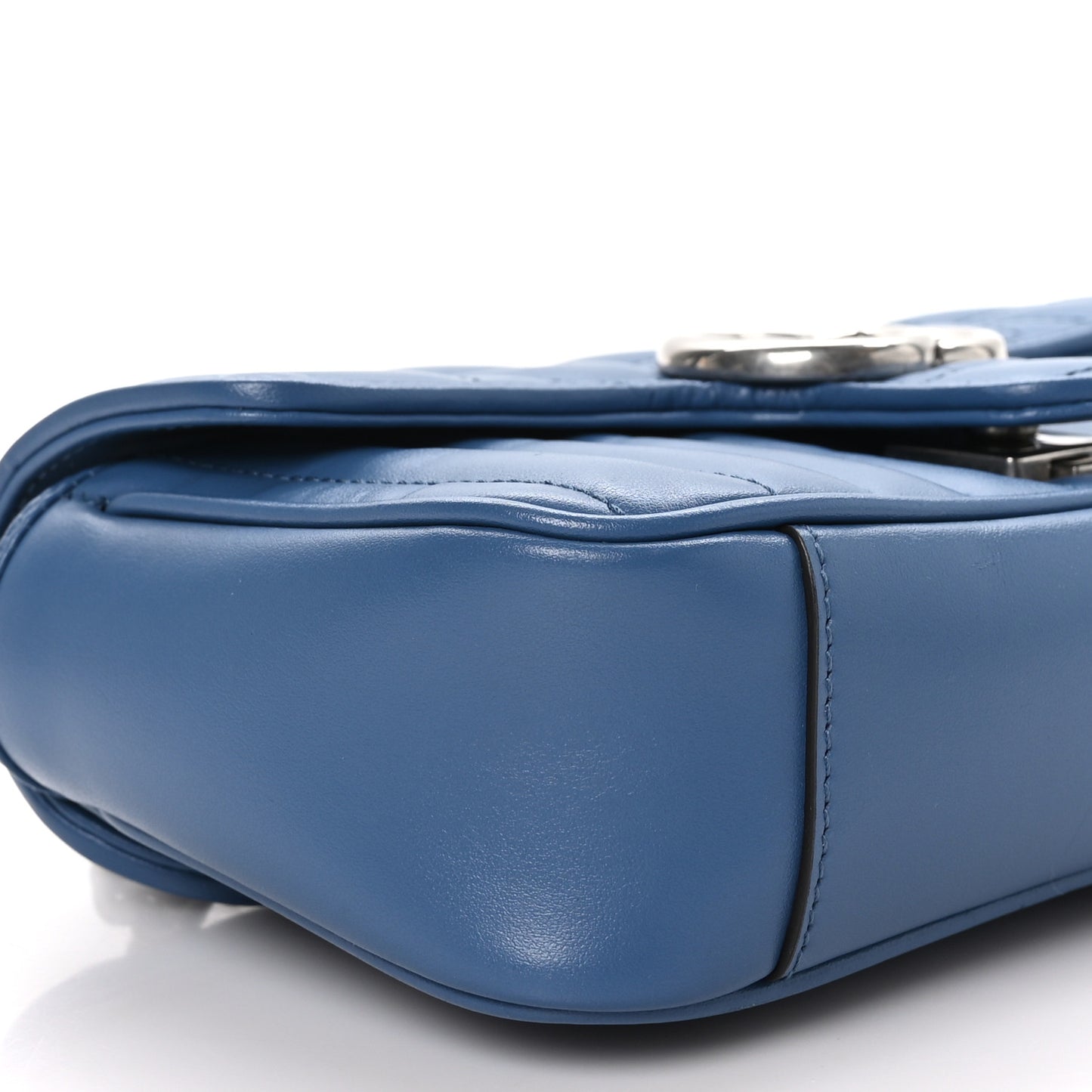 Calfskin Matelasse Aria Mini GG Marmont Shoulder Bag Clear Blue