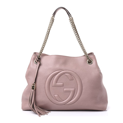 Gucci Pebbled Calfskin Medium Soho Chain Shoulder Bag Dark Cipria 1 of 12