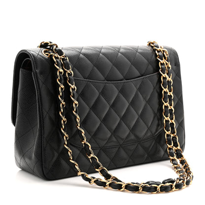 Chanel Caviar Quilted Jumbo Double Flap Black 3 of 10