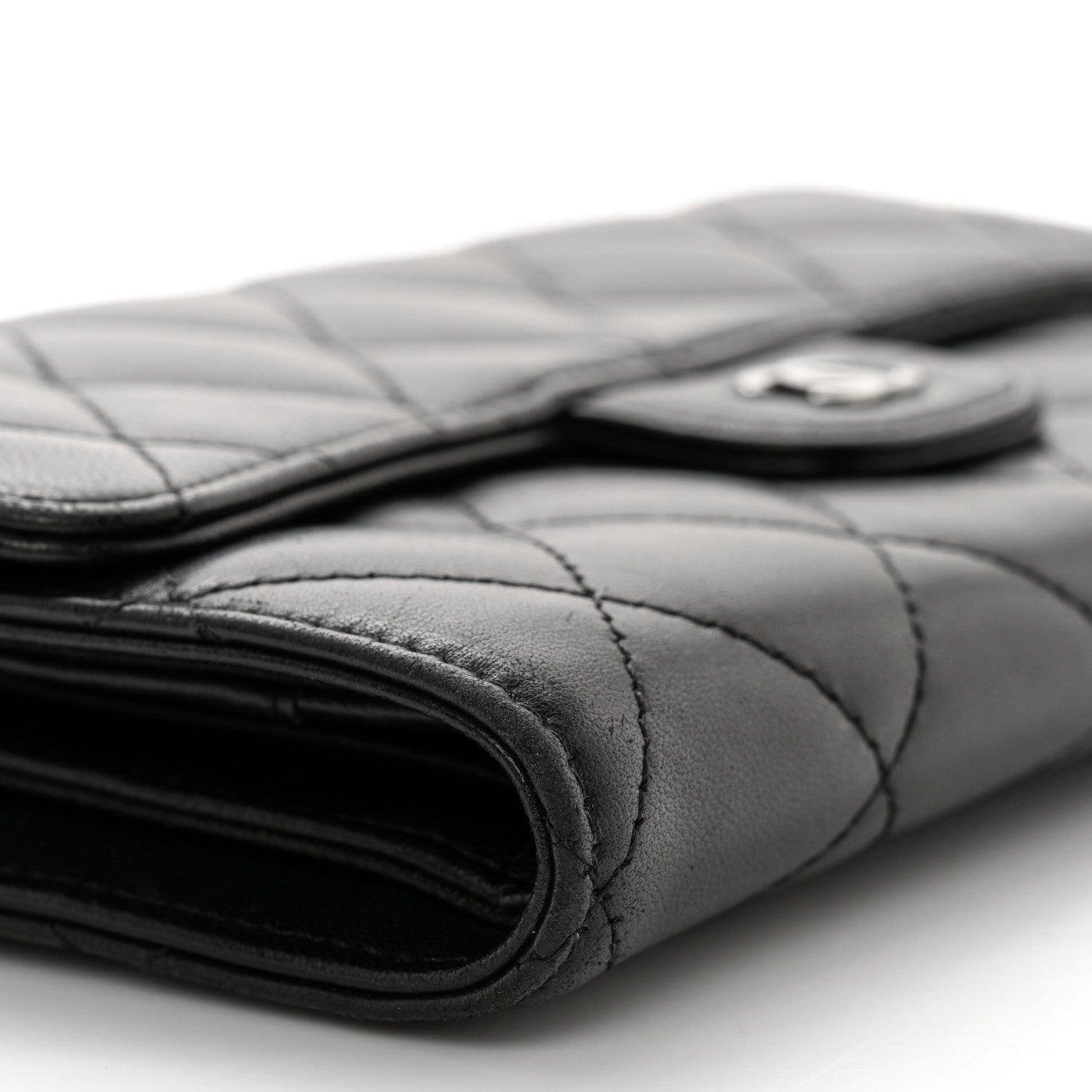 Chanel Lambskin Quilted Large Flap Wallet Black 13 of 16