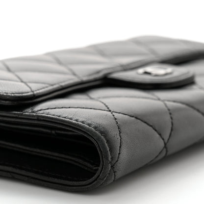 Chanel Lambskin Quilted Large Flap Wallet Black 13 of 16
