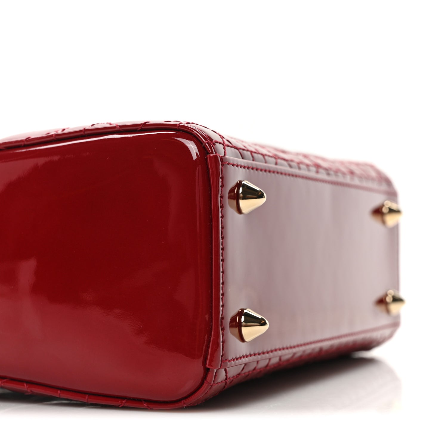Patent Cannage Small Lady Dior Cherry Red
