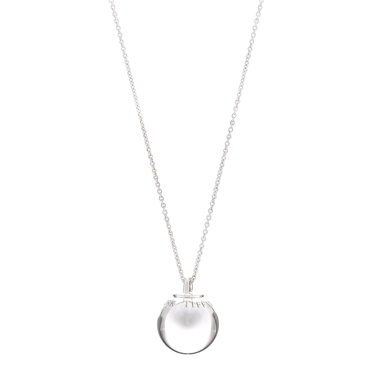 Tiffany Sterling Silver 19mm HardWear Ball Pendant Necklace 1 of 4