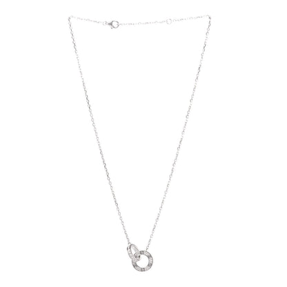 Cartier 18K White Gold Diamond Interlocking LOVE Paved Necklace 3 of 6