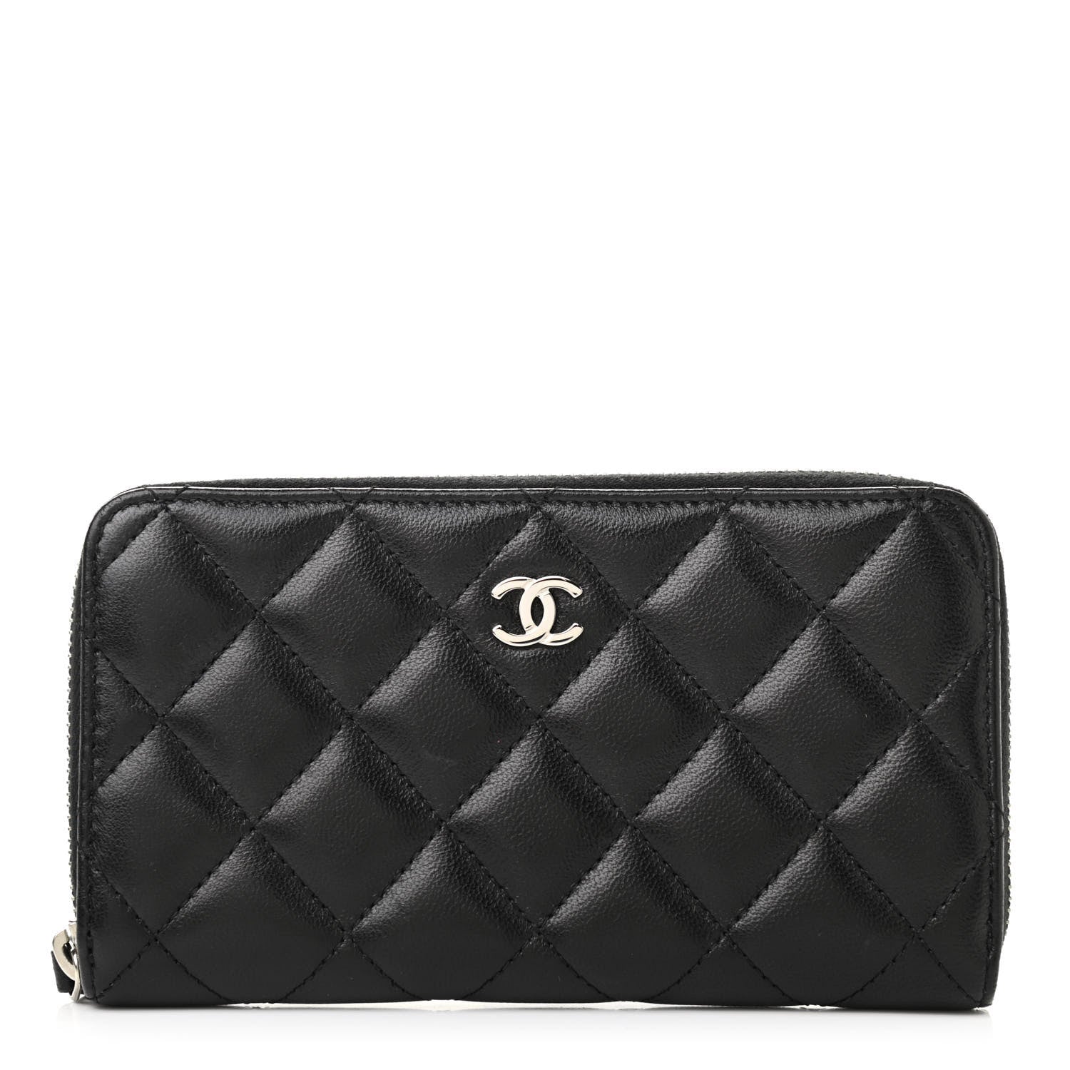 Chanel Lambskin Quilted Small Gusset Zip Around Wallet 1 of 9