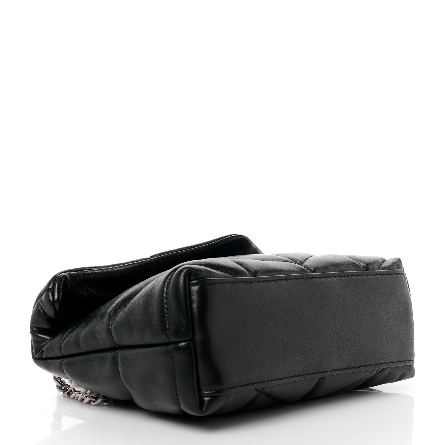 Saint Laurent Lambskin Quilted Toy Loulou Puffer Monogram Chain Satchel Black 4 of 12