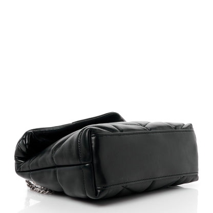 Saint Laurent Lambskin Quilted Toy Loulou Puffer Monogram Chain Satchel Black 4 of 12