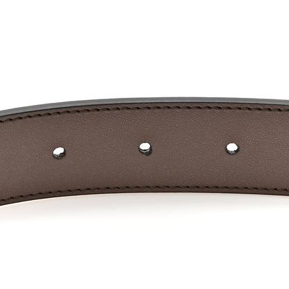 Gucci GG Supreme Monogram Plutone Calfskin Double G Reversible 30mm Belt 75 30 Beige Ebony Black 4 of 4
