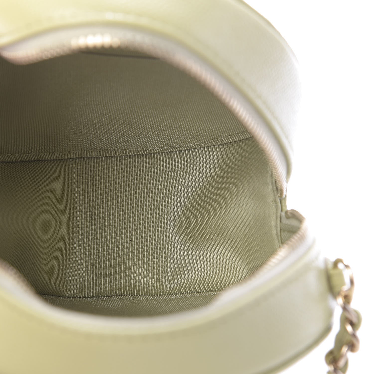 Chanel Caviar Quilted French New Wave Round Clutch With Chain Light Green 5 of 10