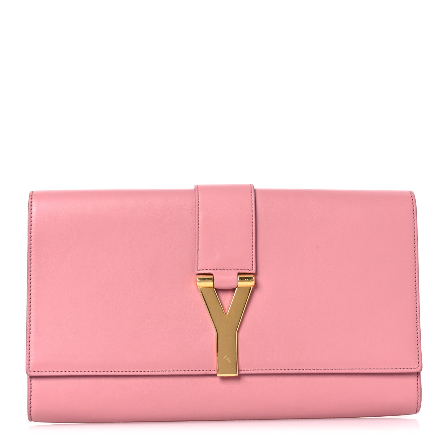 Calfskin Classic Y Ligne Clutch Dark Rose