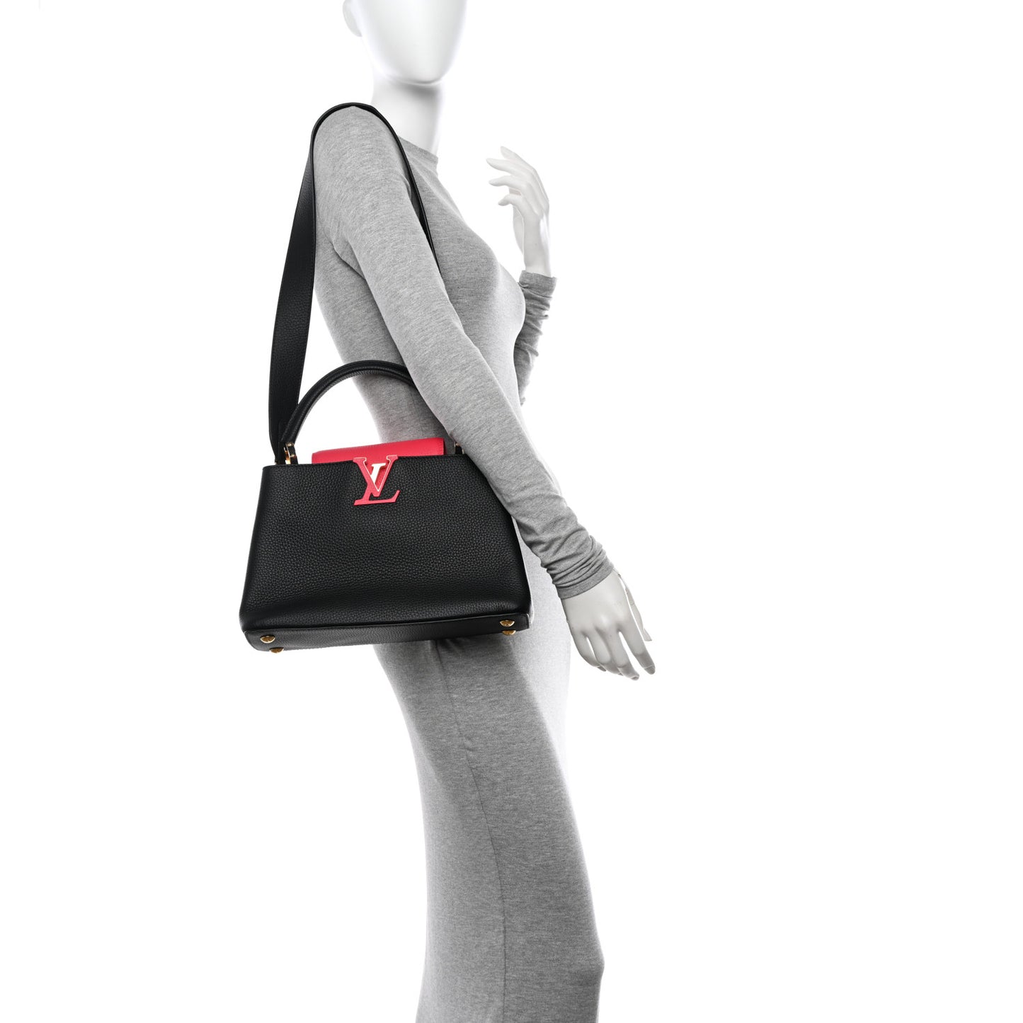 Taurillon Capucines PM Black Rose Berlingot