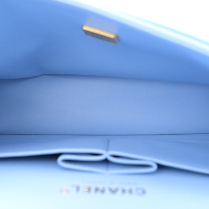 Chanel Caviar Quilted Small Double Flap Light Blue 5 of 10