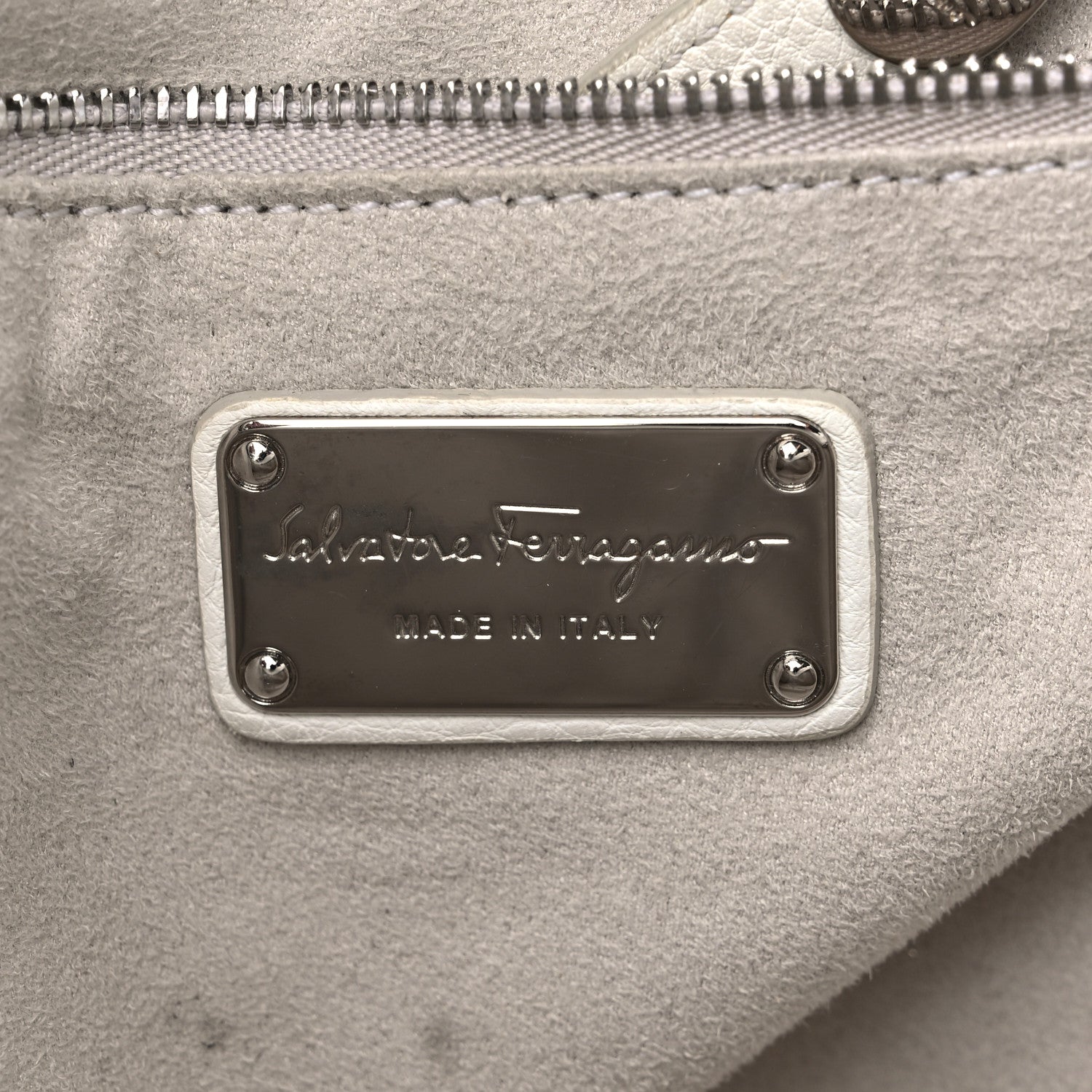 Salvatore Ferragamo Calfskin Arianna Tote White 6 of 12