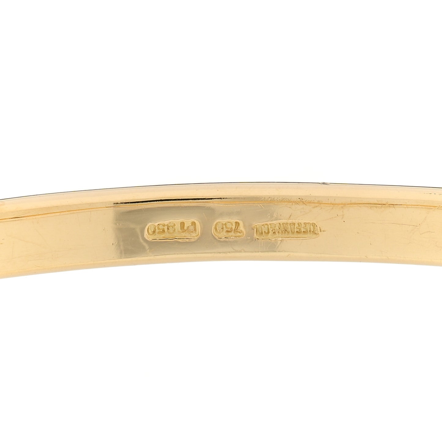 18K Yellow Gold Platinum Diamond 4.5mm Etoile Bangle Bracelet