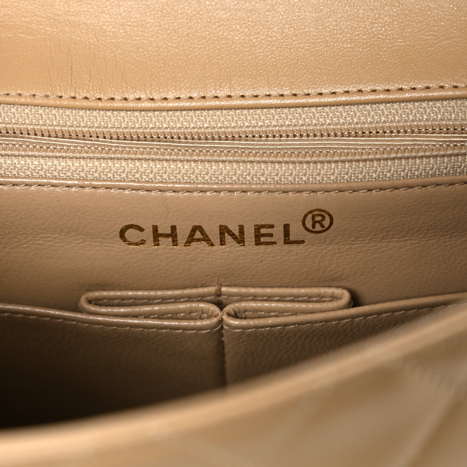 Chanel Lambskin Quilted Mini Square Flap Beige 6 of 12