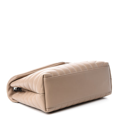 Saint Laurent Calfskin Y Quilted Monogram Medium Loulou Chain Satchel Nude Powder 4 of 11