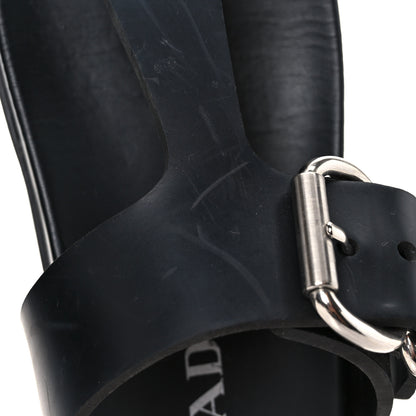 Prada EVA Rubber Thong Buckle Fussbett Sandals 36 Black 8 of 11