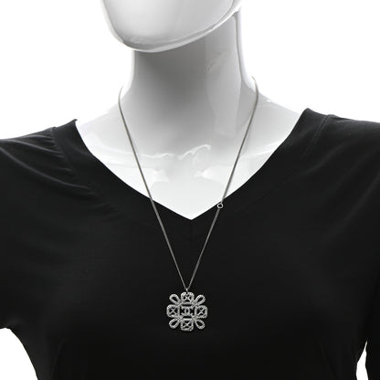 Chanel Crystal Strass Cross CC Pendant Necklace Silver 2 of 7