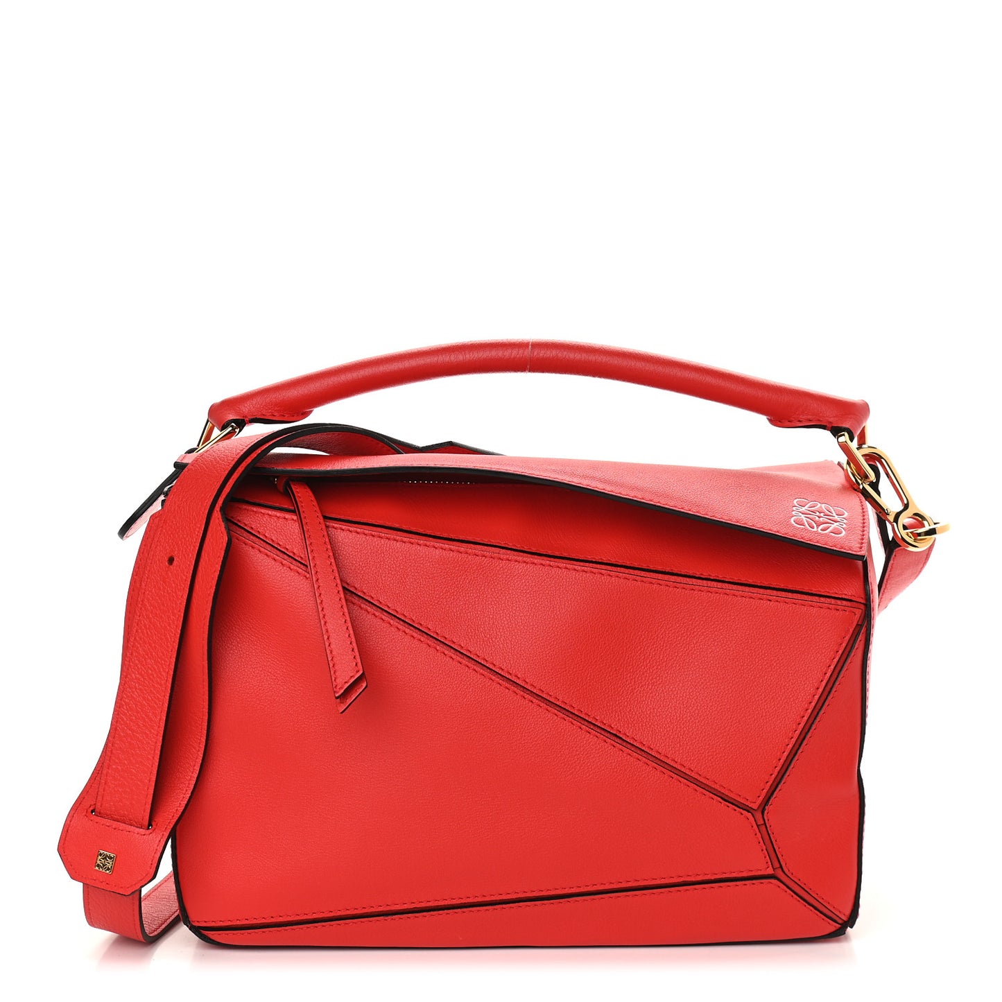 Calfskin Medium Puzzle Bag Scarlet