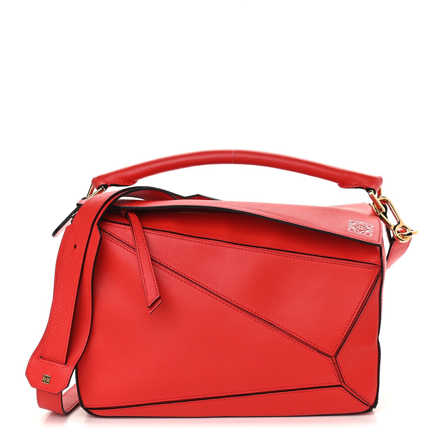 Loewe Calfskin Medium Puzzle Bag Scarlet 1 of 8