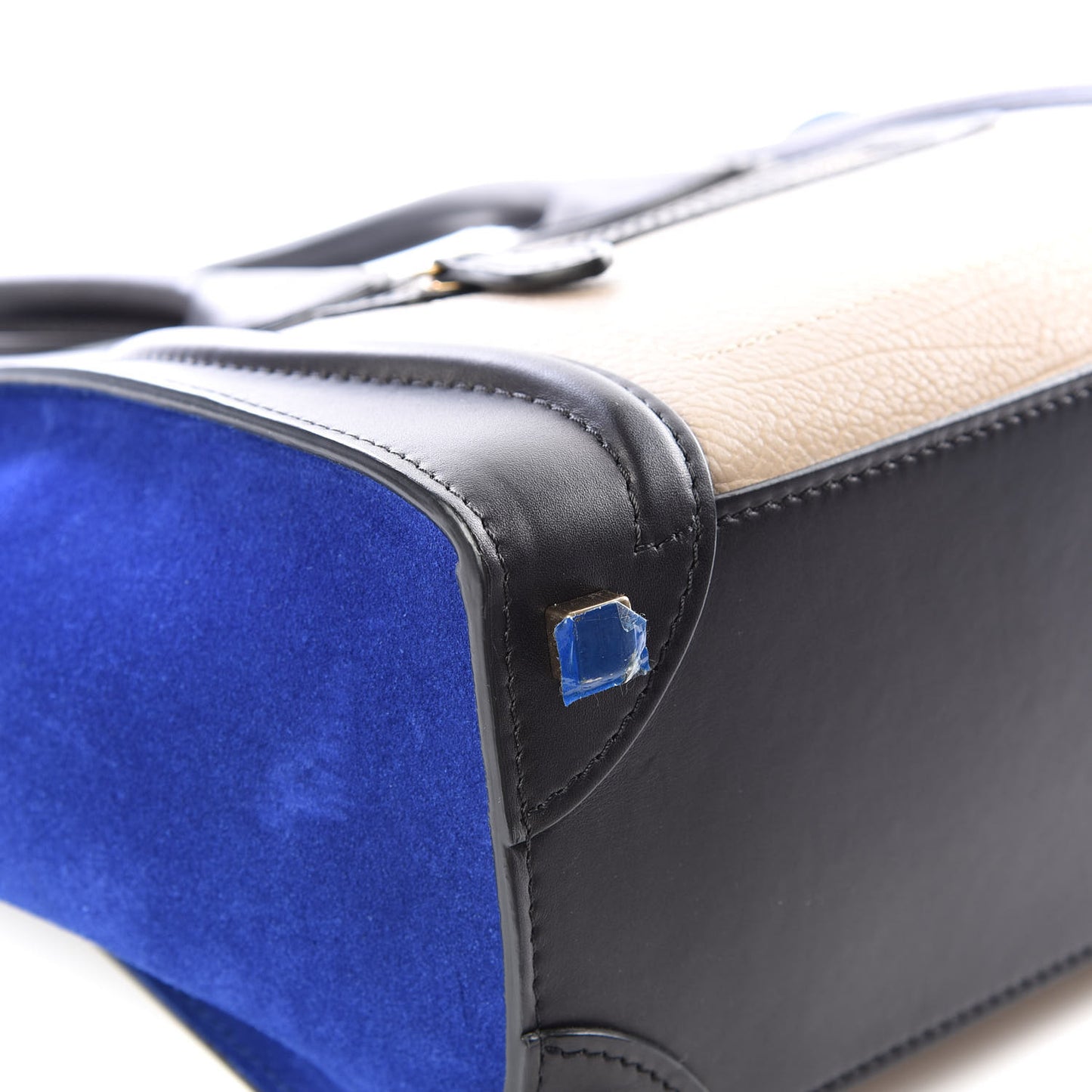 Elephant Calfskin Suede Micro Tri-Color Luggage Sand