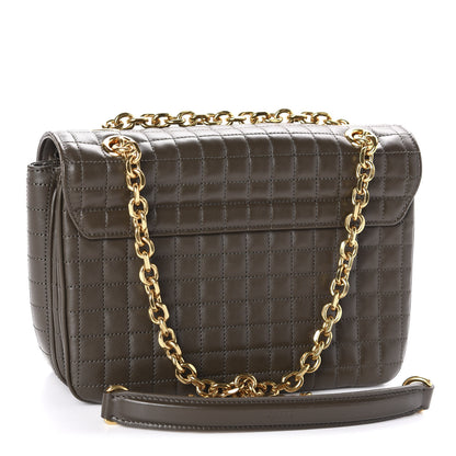 Celine Calfskin Quilted Medium C Bag Khaki 3 of 10