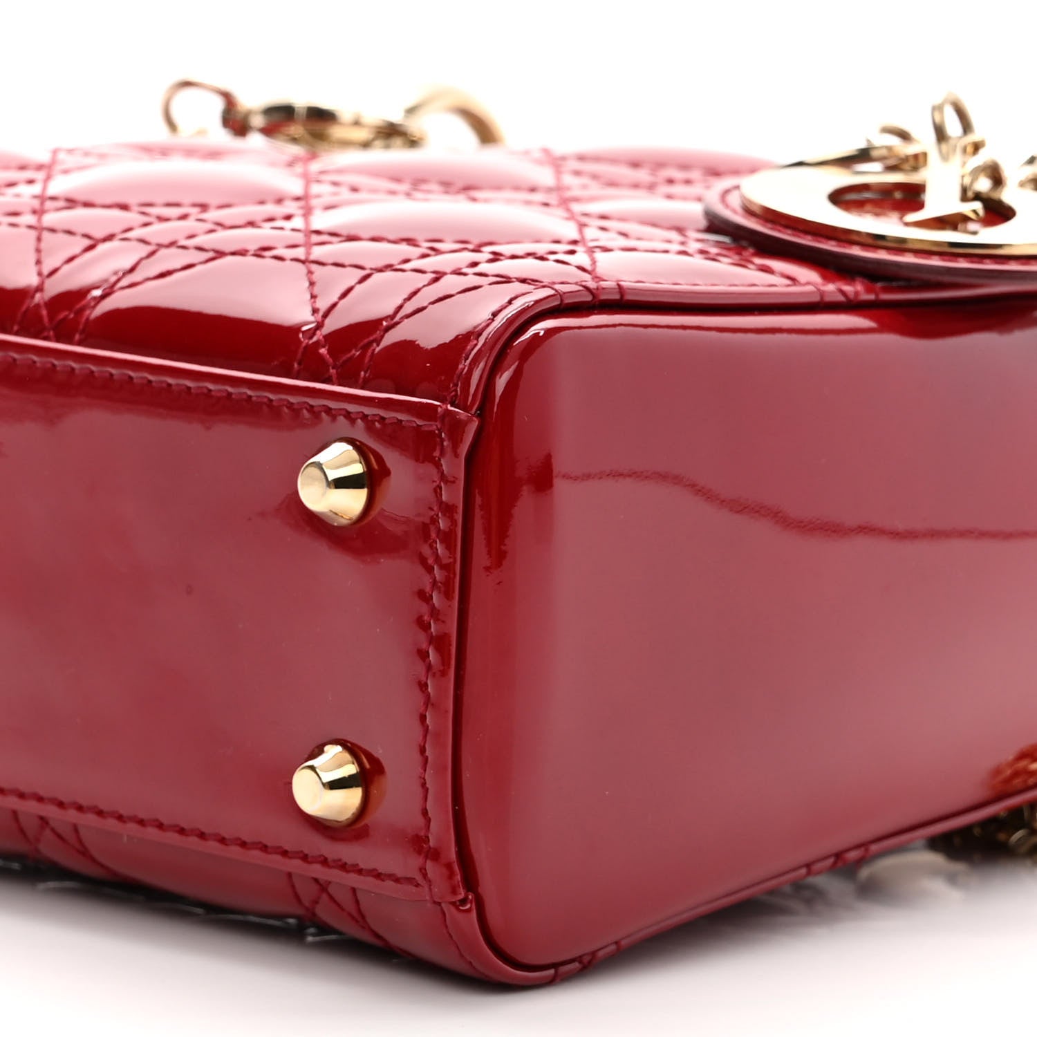 Christian Dior Patent Cannage Mini Lady Dior Red 9 of 9
