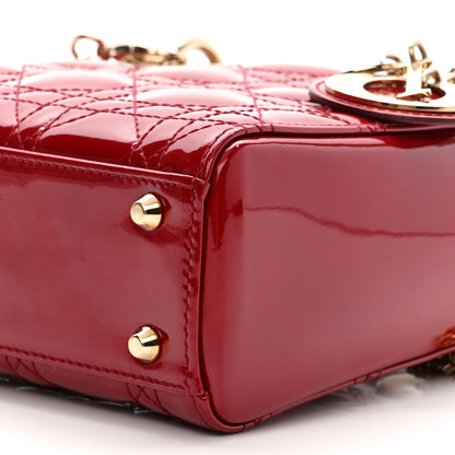 Christian Dior Patent Cannage Mini Lady Dior Red 9 of 9