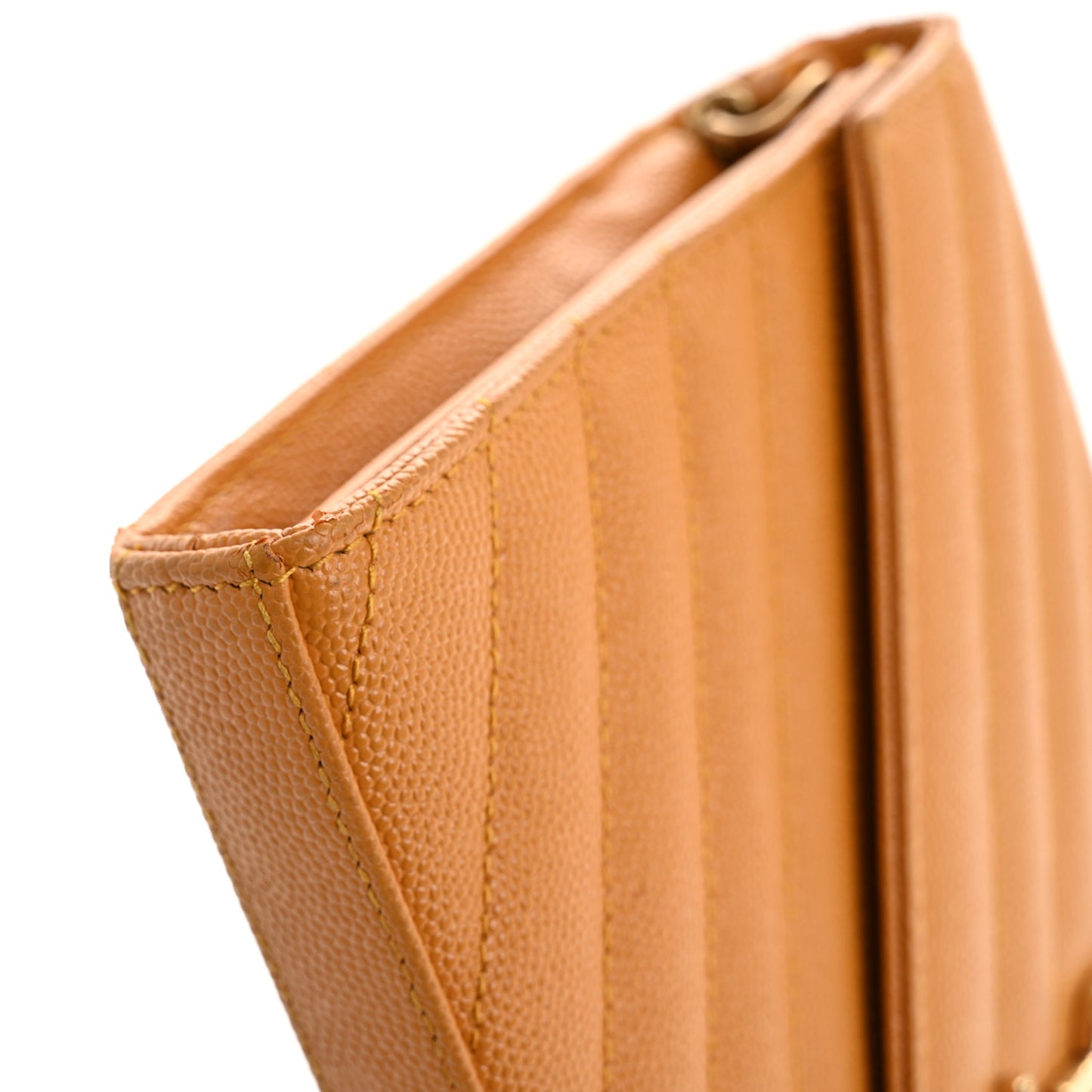 Grain De Poudre Matelasse Chevron Cassandre Chain Wallet Senape Yellow