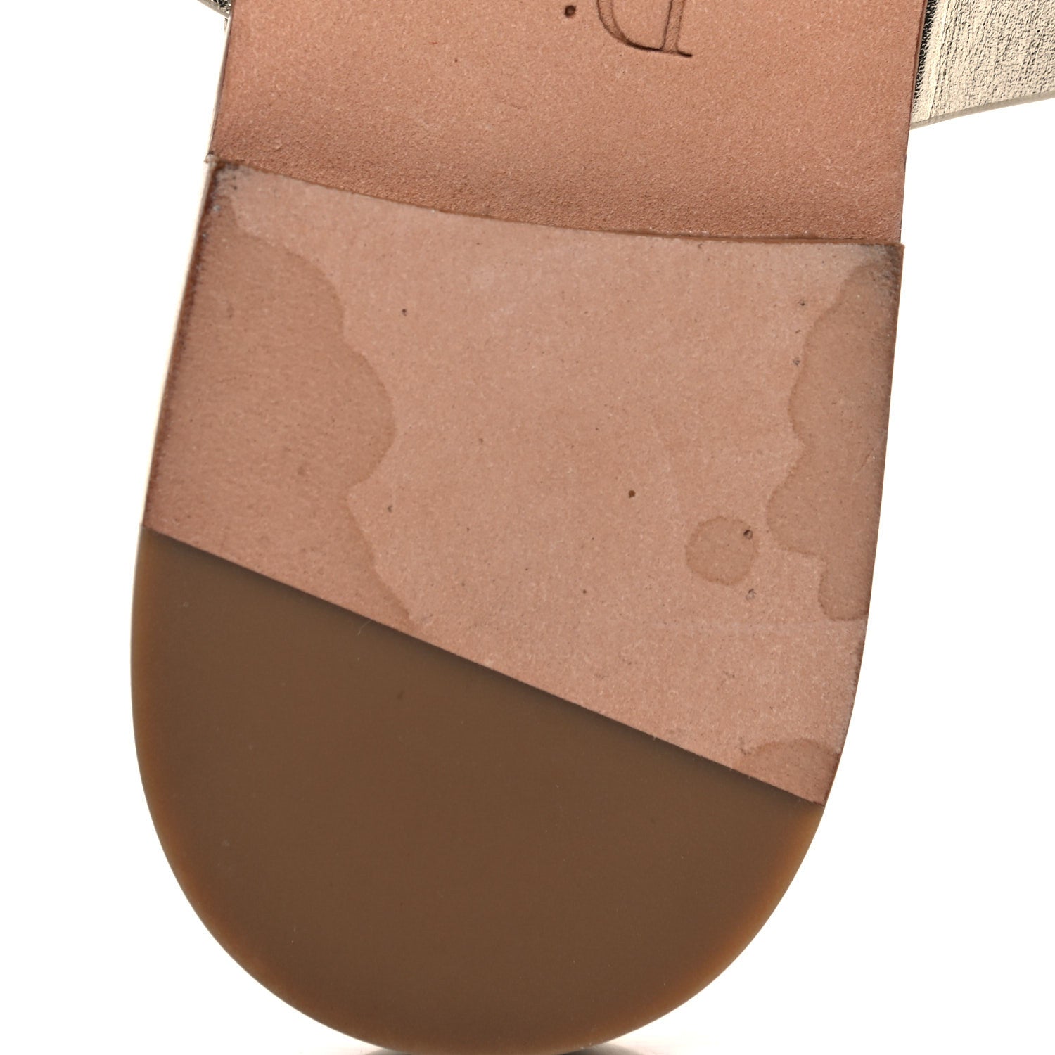 Christian Dior Laminated Calfskin D-Dior Slide Flat Sandals 35.5 Pale Gold 9 of 12