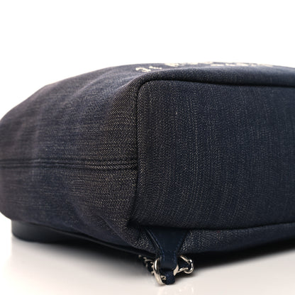 Chanel Canvas Large Deauville Backpack Denim Blue 9 of 10