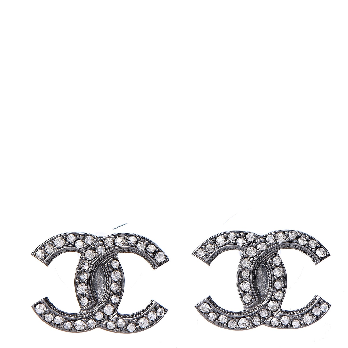 Crystal CC Earrings Silver