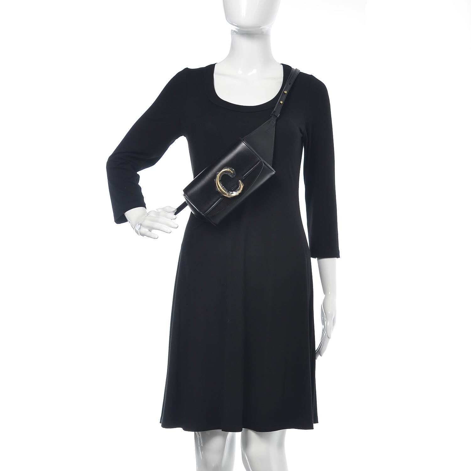 Chloe Calfskin Suede C Belt Bag Black 2 of 9