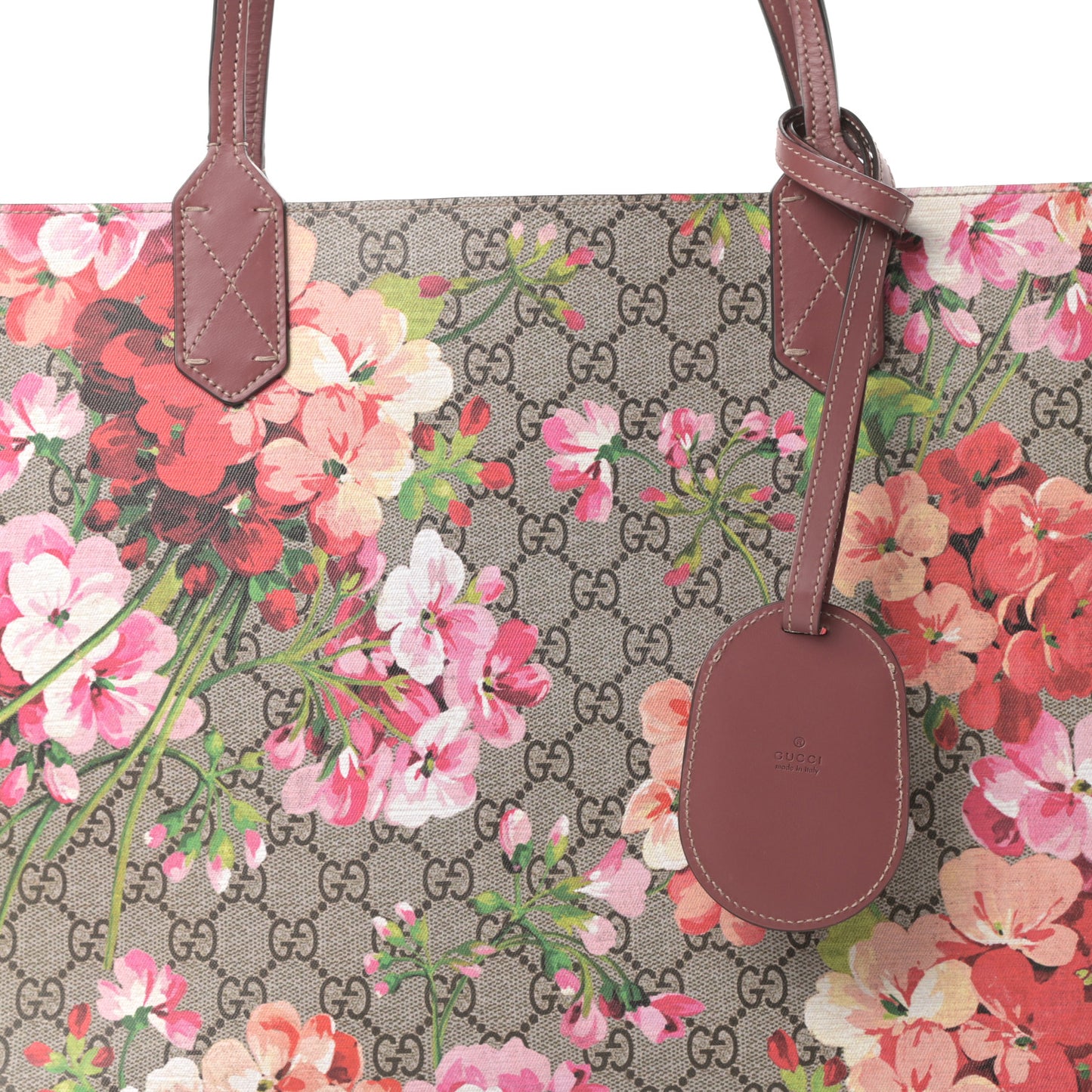 GG Supreme Monogram Blooms Medium Reversible Tote Beige Multicolor Dry Rose